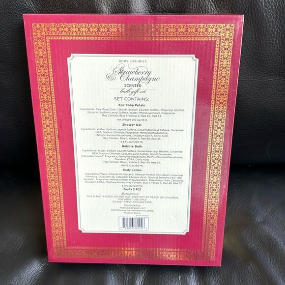 NEW body luxuries strawberry champagne scented bath kit - Picture 5 of 7
